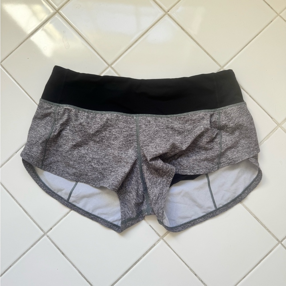 Lululemon Black and Gray Speedup Shorts